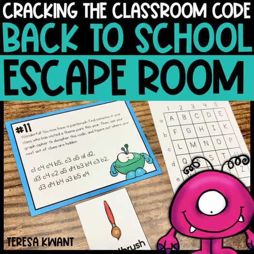Back to School Activities Escape Room Getting to Know You First Day