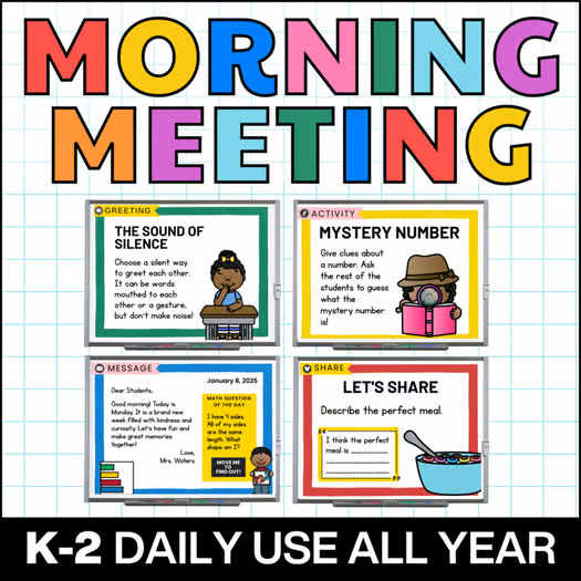 Morning Meeting Slides Daily Greetings Questions Activities Kindergarten 1st 2nd