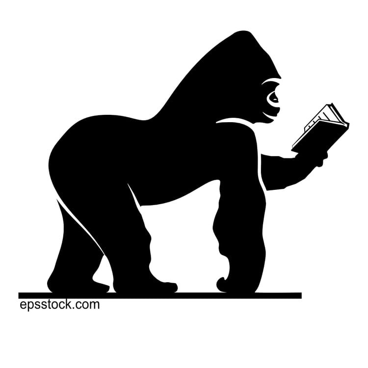 Gorilla Reading A Book