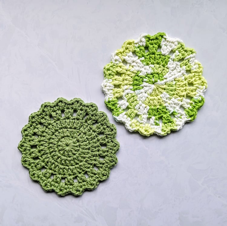 Crochet Round Motif Coasters