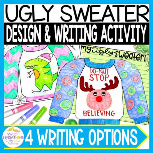 Design an Ugly Christmas Sweater Template Coloring Writing Easy Christmas Craft
