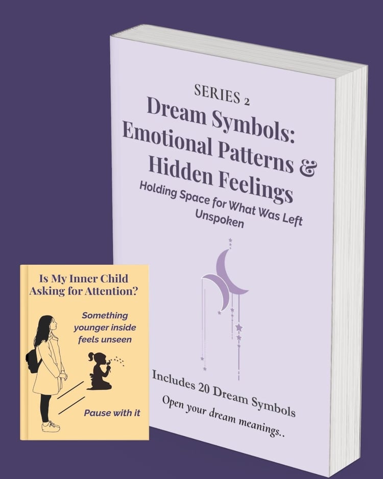 cover 20 Dream Symbols: Emotional Patterns & Hidden Feelings with a smaller pic, "is my inner child asking for attention?