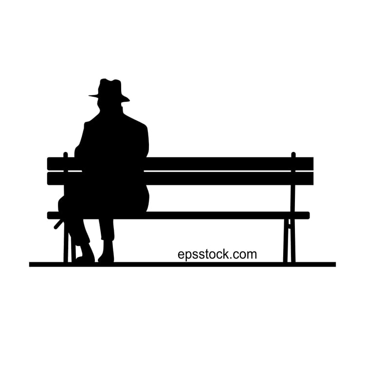 A man sits on a street bench