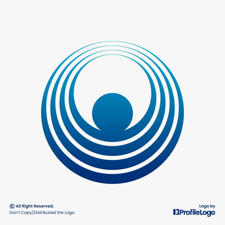 Geometric abstract human letter O logo