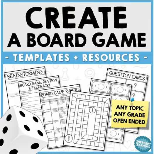 Board Game Project Based Learning Templates + STEM Activities Math Craftivity