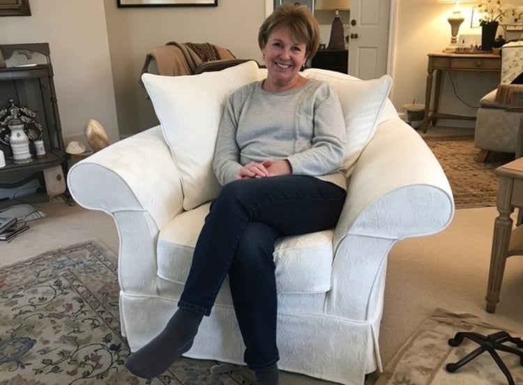 step by step pinning fabric for custom chair slipcover - beginner diy loose covers tutorial