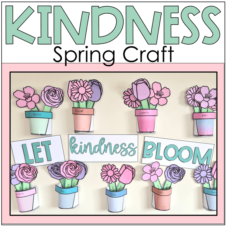 Kindness Spring kindness bulletin board craft.