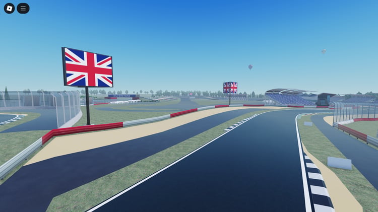 Silverstone style Roblox race track environment