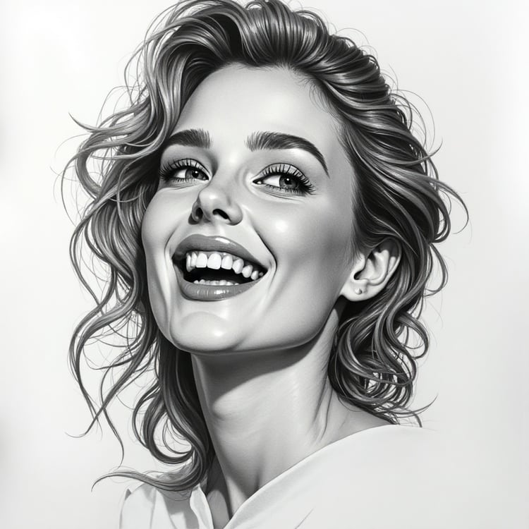 Realistic Woman Pencil Sketch