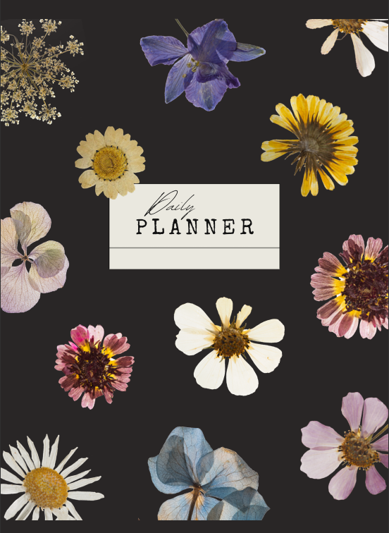 "Cover of White & Gray Minimalist Daily Planner with clean text reading Daily P L A N N E R – simple, modern, and elegant."