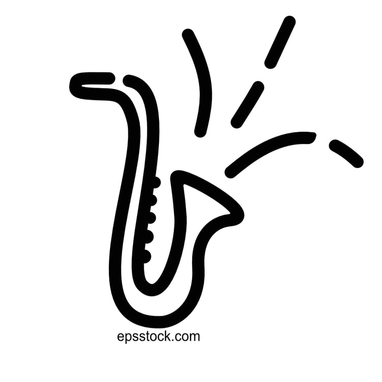 Line drawing of a jazz saxophone