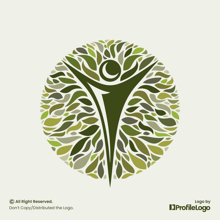 Luxury human leaf logo