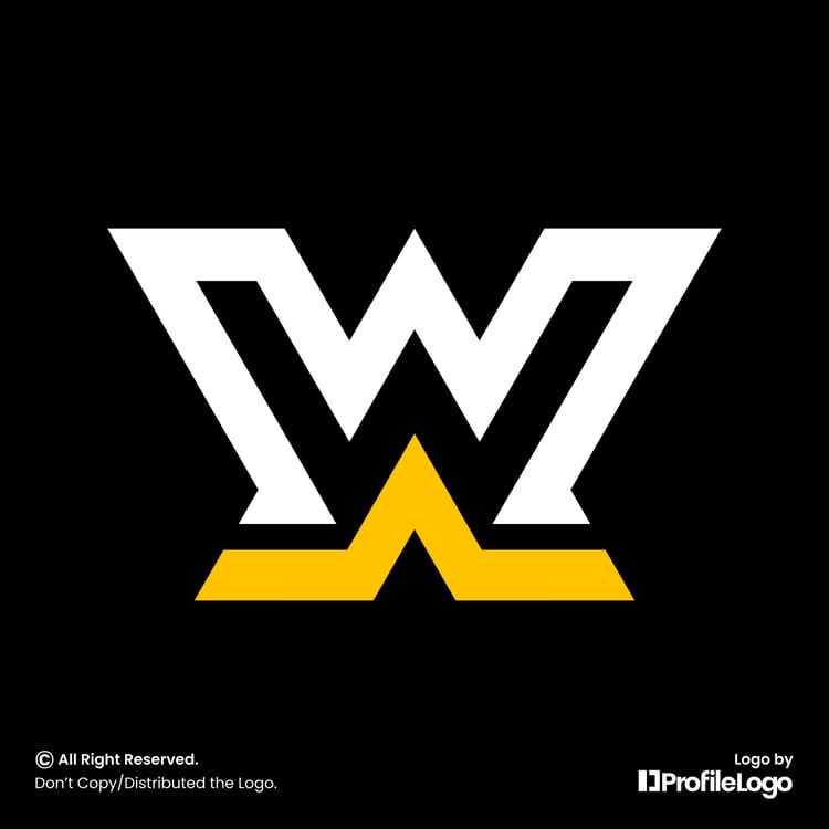 Simple initial WA or AW logo