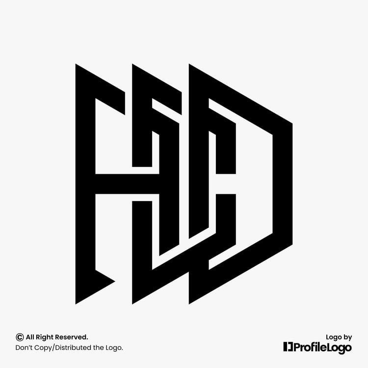 Line monogram letter ACD logo