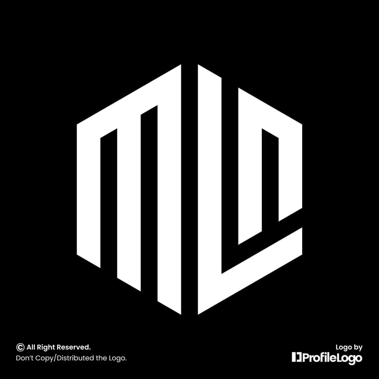 Modern hexagon initial MLN logo