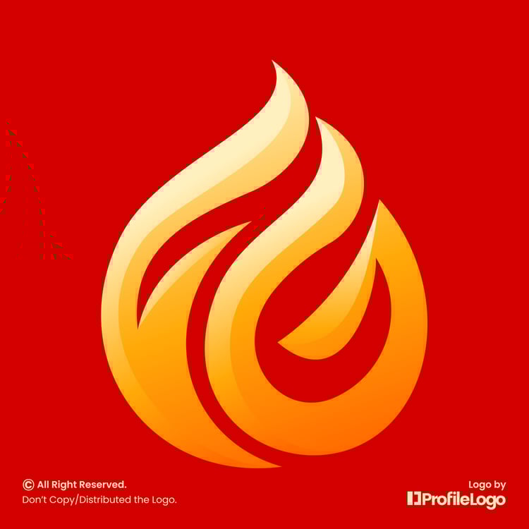 Fire flame letter FG logo