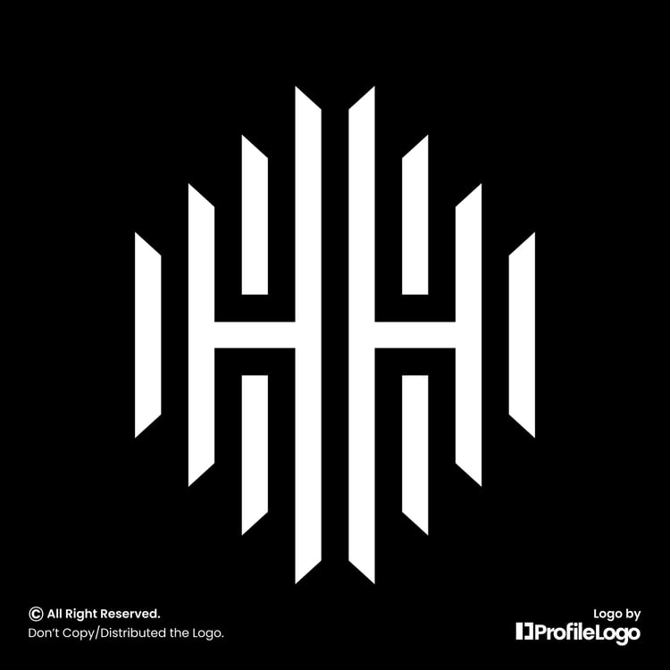 Luxury geometric line letter HH logo