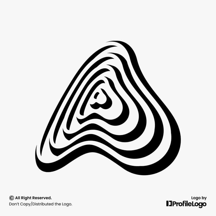 Contour line letter A logo