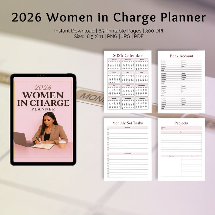 65-page women’s self-development planner 2026 download