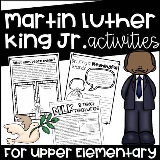 Martin Luther King Jr. Activities for Math, Reading, ELA 3rd and 4th Grade