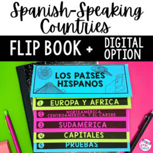Spanish Speaking Countries BUNDLE Project Maps Flip Book Quizzes + DIGITAL