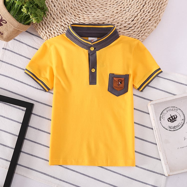 Trendy boys polo T-shirt with fashionable personalized design for kids