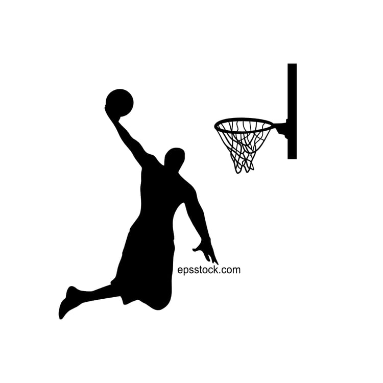 male basketball player slam dunk