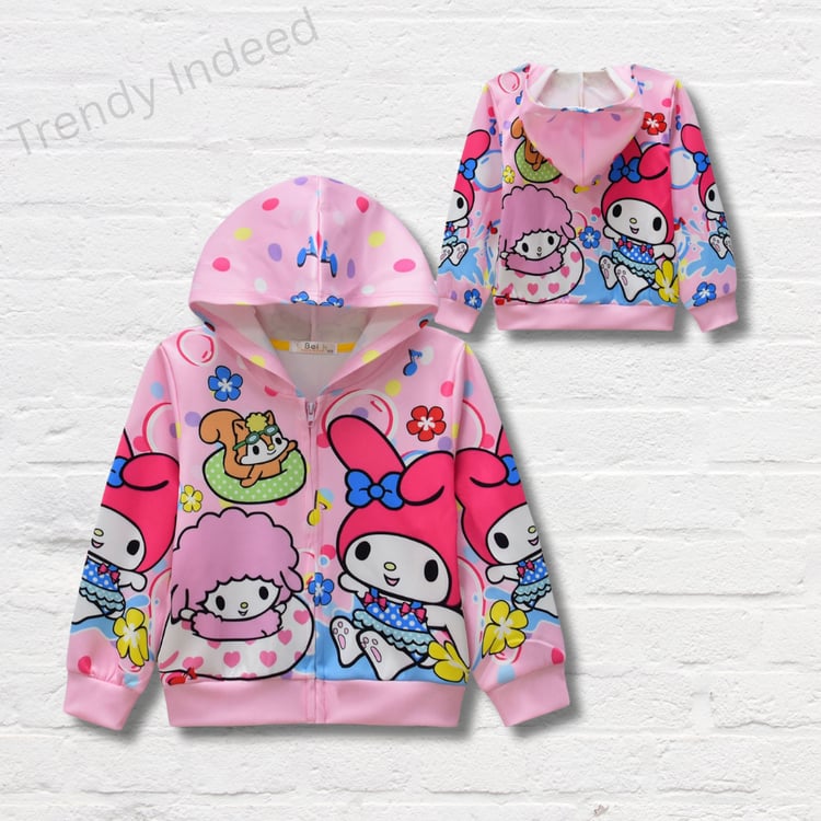 My Melody inspired hooded jacket for girls cute cozy outerwear