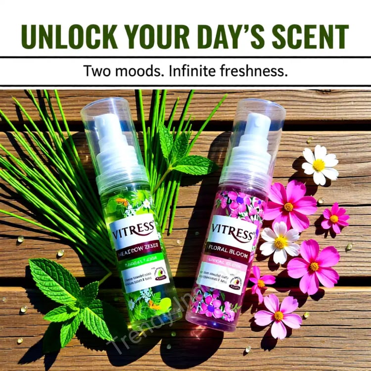 Vitress Hair Freshener Spray 50ml floral bloom and meadow zest variants