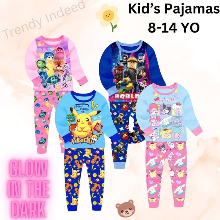 Boys girls graphic print pajamas comfortable nightwear set