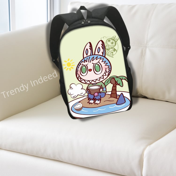 Labubu inspired primary school backpack durable kids school bag