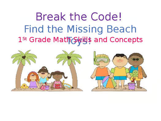 First Grade Math Summer Themed Escape Room