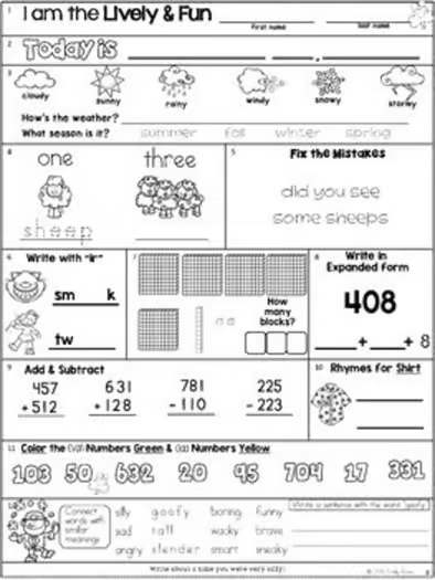 March Morning Work Second Grade Math and ELA Digital and PDF