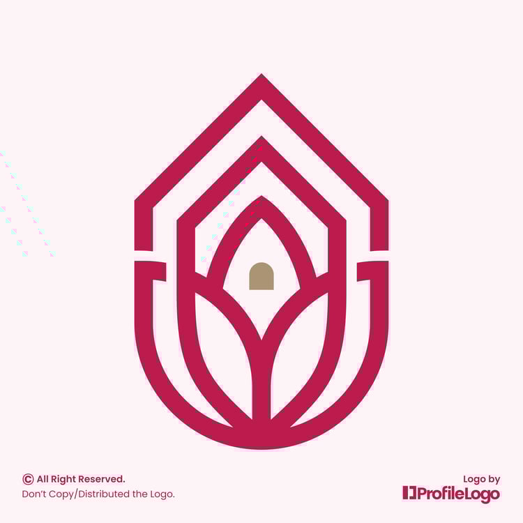 Elegance tulip flower home logo