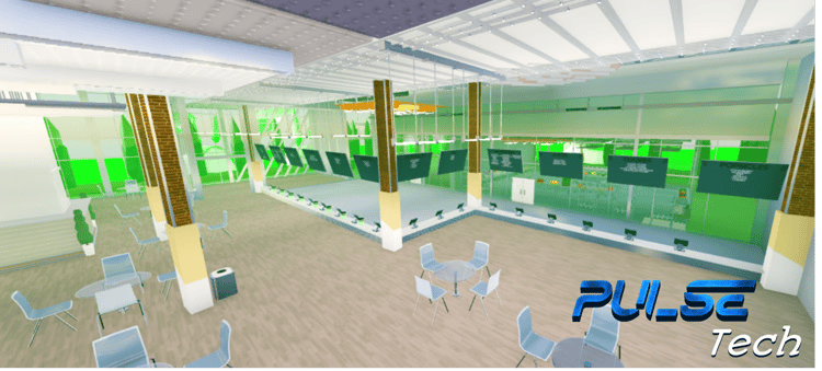 Roblox clothing store interior with display stands