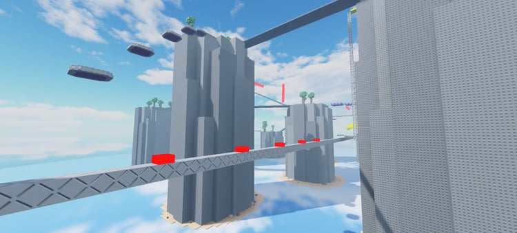 Custom swords placed around Roblox battle map