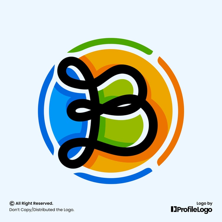 Colorful flat line B logo