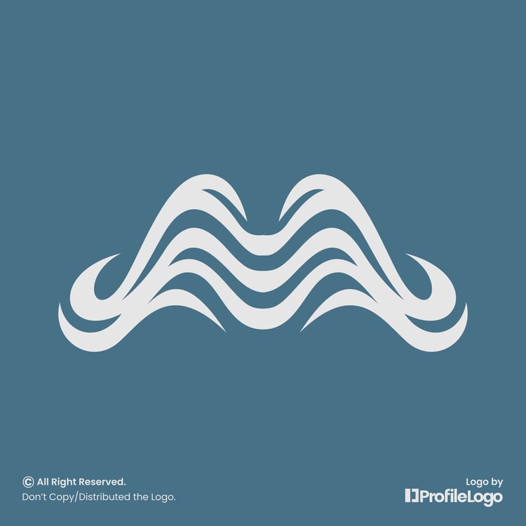 Luxury swoosh line letter M logo