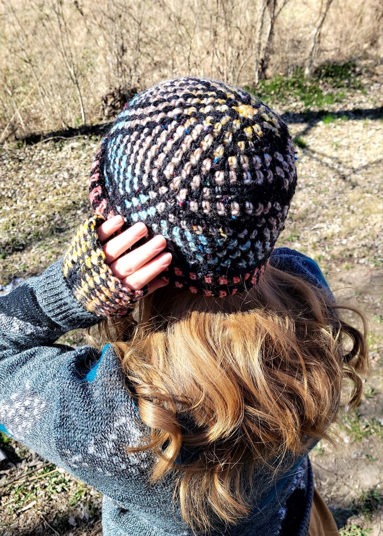 I'm showing off the beanine and mitts I pattern tested in February.