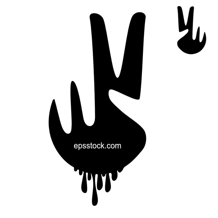 hand making the V sign