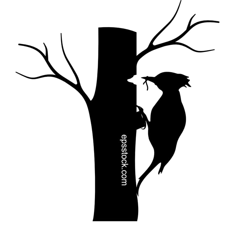 woodpecker symbol on a tree