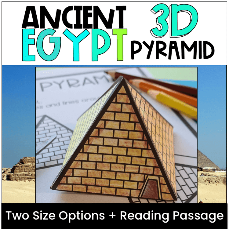 Make a 3D Ancient Egypt pyramid with two size options and a reading passage.