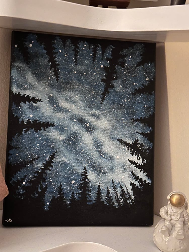 Night Sky painting and Astronaut