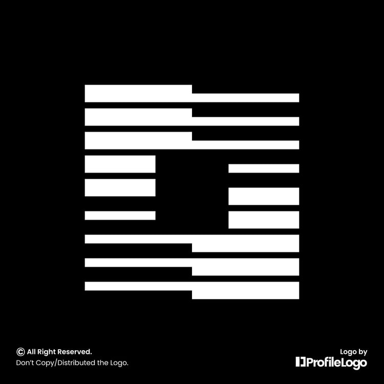 Stripe lines abstract square letter O logo by ProfileLogo with black background