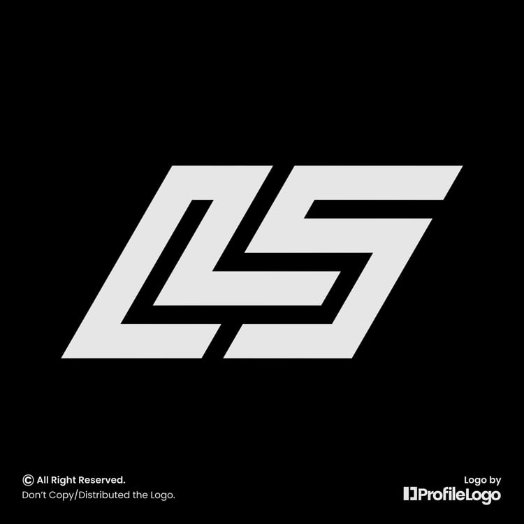 Modern initial LS letter logo by ProfileLogo with black background