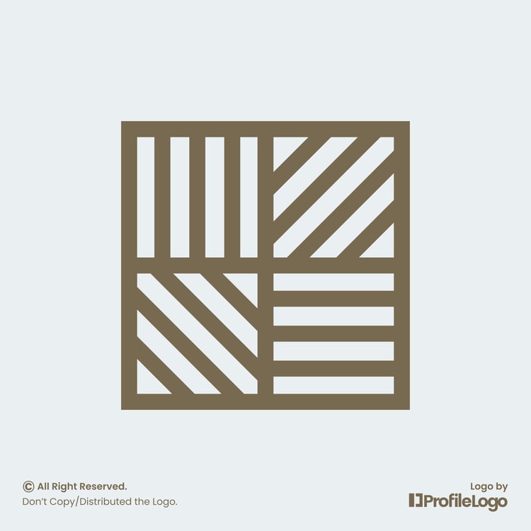 Luxury line square floor logo by ProfileLogo with light background