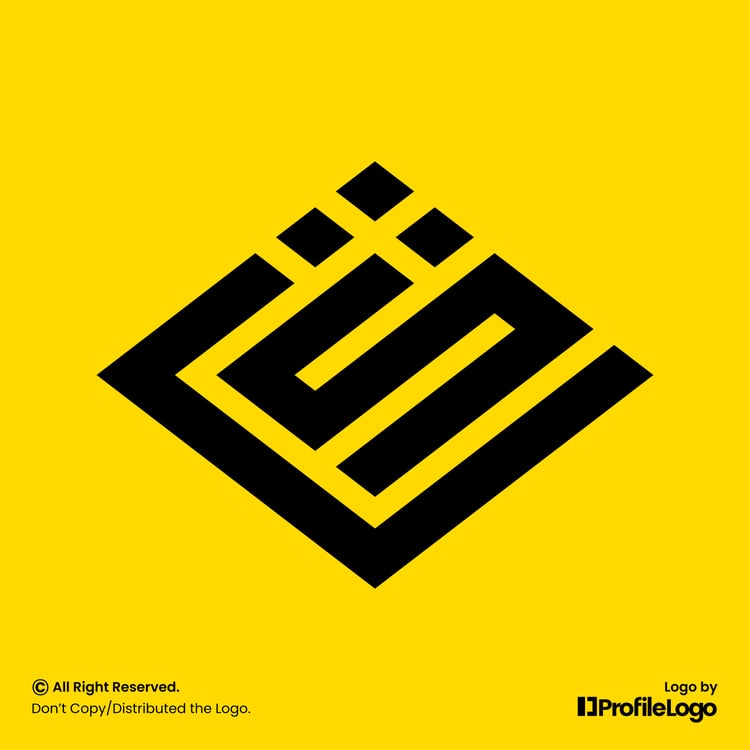 Digital abstract letter CS logo or SC logo by ProfileLogo with yellow background