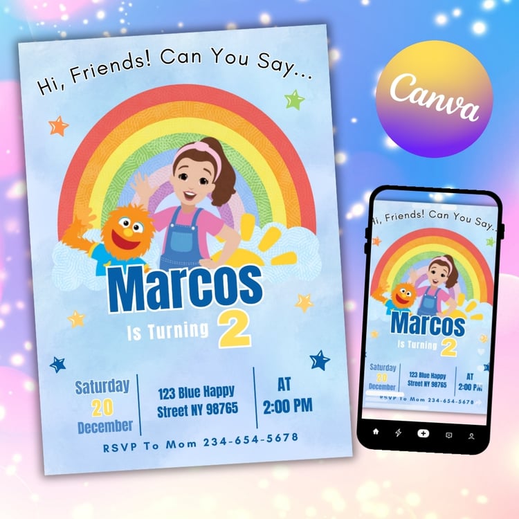 Ms. Rachel boy invitation