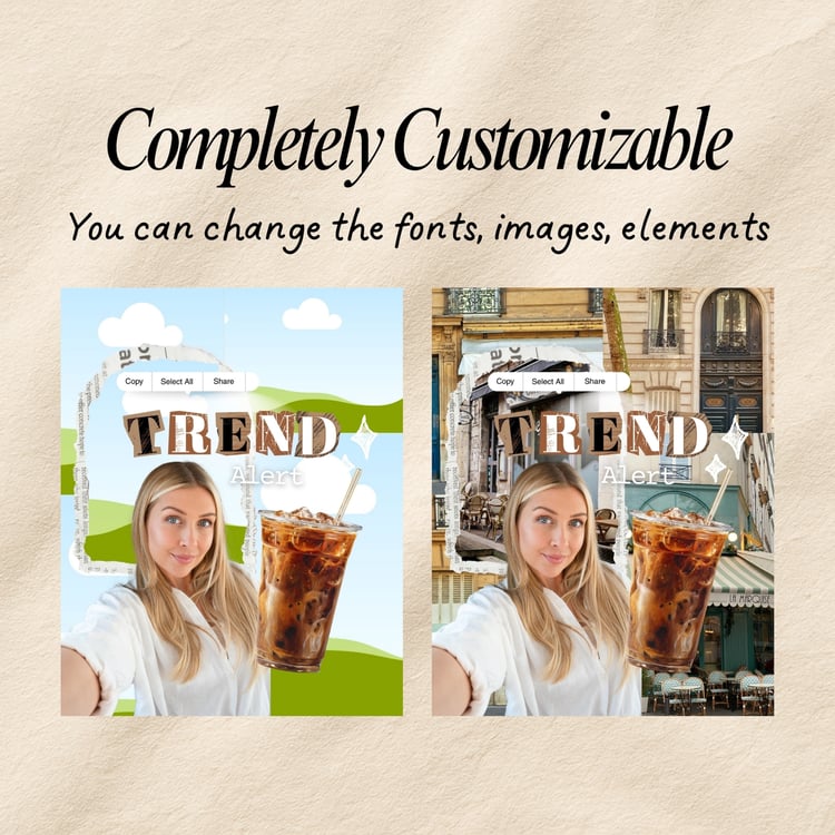 Digital scrapbook instagram post template for UGC creator