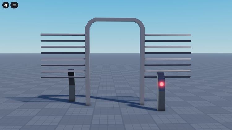 Roblox Tesla gate security barrier